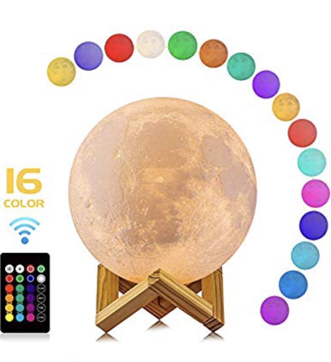 Moon Lamp, 16 Colors LED 3d Print