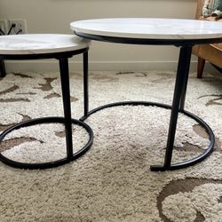 Round Nesting Coffee  End Table Set