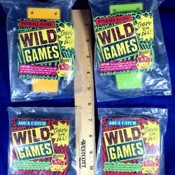 Vintage 1991 Wendy's Kids’ Meal Toys  - WILD GAMES -  New (still sealed in bag) - Partial Set (4 games) - SUPER RARE!