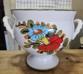 Tureen With Flowers Pot Vase Italy