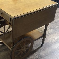 Vintage Drop - Front Tea/Bar Cart Solid Wood - Wood- $300 OBO