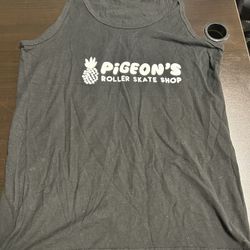 Pigeon’s Roller Skate Shop Skatecation Black Tank Top Size Small Long Beach