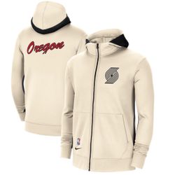Men's Portland Trail Blazers Nike Cream City Edition Showtime Full-Zip Hoodie M