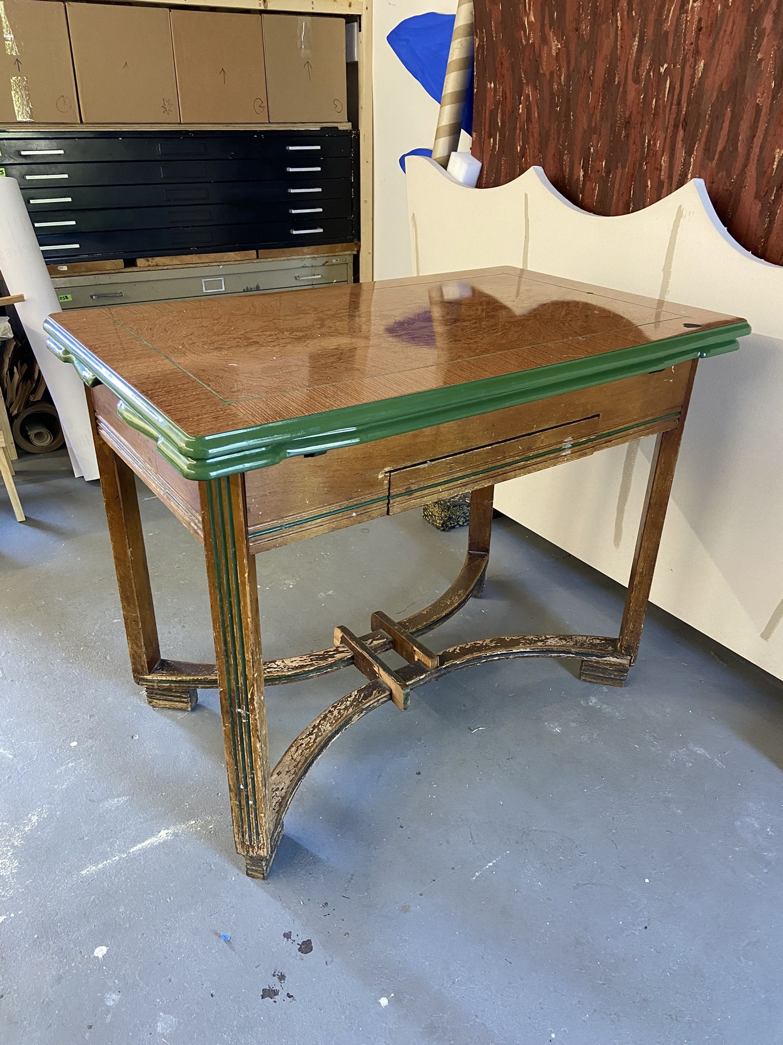 Antique Vintage 1930's Enamel Top Kitchen Table