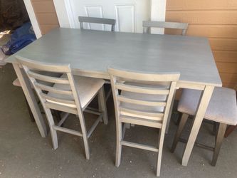 Counter Height 7 pc  Dining Table Set Pascal - 4 chairs and 2 bonus stools - delivery available for a fee.