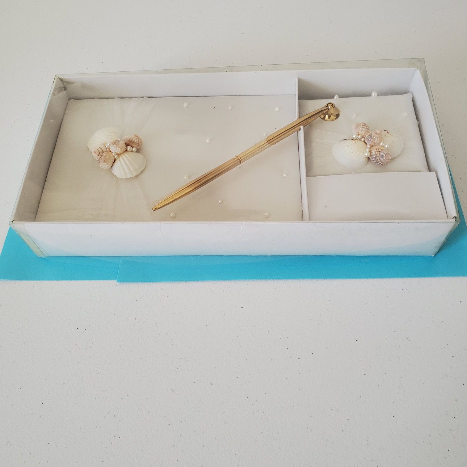 Seashells Wedding Guest Book & Pen Set