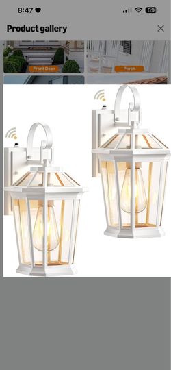 2 Pack Outdoor Wall Lights, Dusk to Dawn Exterior Light Fixture for House, 100% Anti-Rust Aluminum Waterproof Porch Light Outside Wall Lights, White O