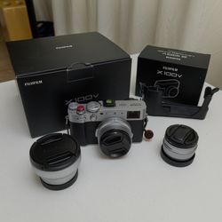 Fujifilm X100V with accessories