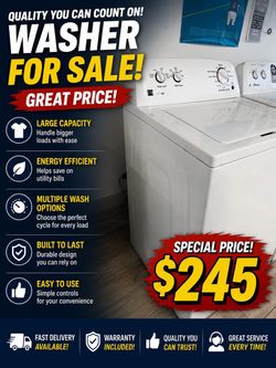 Washer extra large warranty included ✅