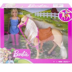 Barbie Doll & Horse Set, Blonde Fashion Doll 