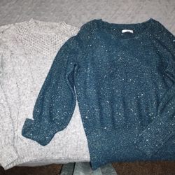 Bundle Of 2 LC Lauren Conrad Sweaters Size Medium In Like New Condition 