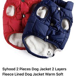 Dog Jackets 2 Layers Fleece Lined