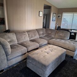 Grey Sofa Sectional with Storage