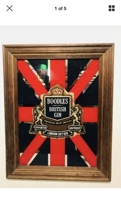 Boodles British Gin Imported Bar Mirror Bar Advertisement 15.5 x 19.5