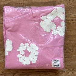 Denim Tears Pink Hoodie Size M Cotton Wreath