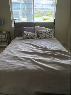 Full size leather bed