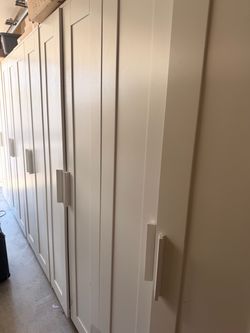 New White Freestanding Wardrobe / Storage Cabinets – Great Condition