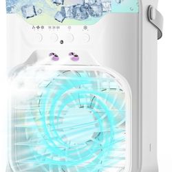 IWENNUAN 4 In 1 Portable AC Unit, 1500ml Water Tank, 3 Speeds, 6H Timer, 2 Spray Mist, 7 Night Light.