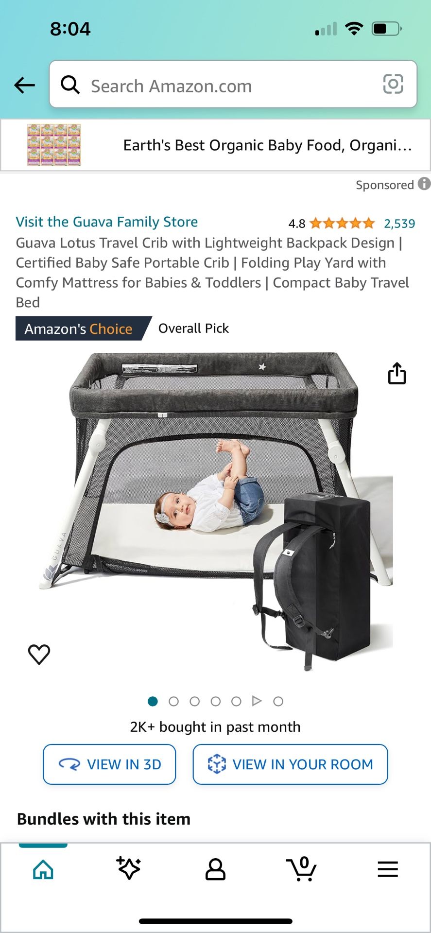 Guava Lotus Travel Crib With Lightweight Backpack