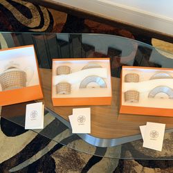 NEW, NEVER USED Hermès Mosaique au 24 gold Tea Pot & 4 Cups with Saucers Set