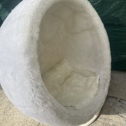 White Furry Egg Chair