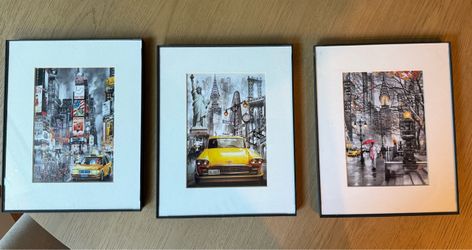 Set of 3 Framed New York City Wall Art Prints – $120 OBO