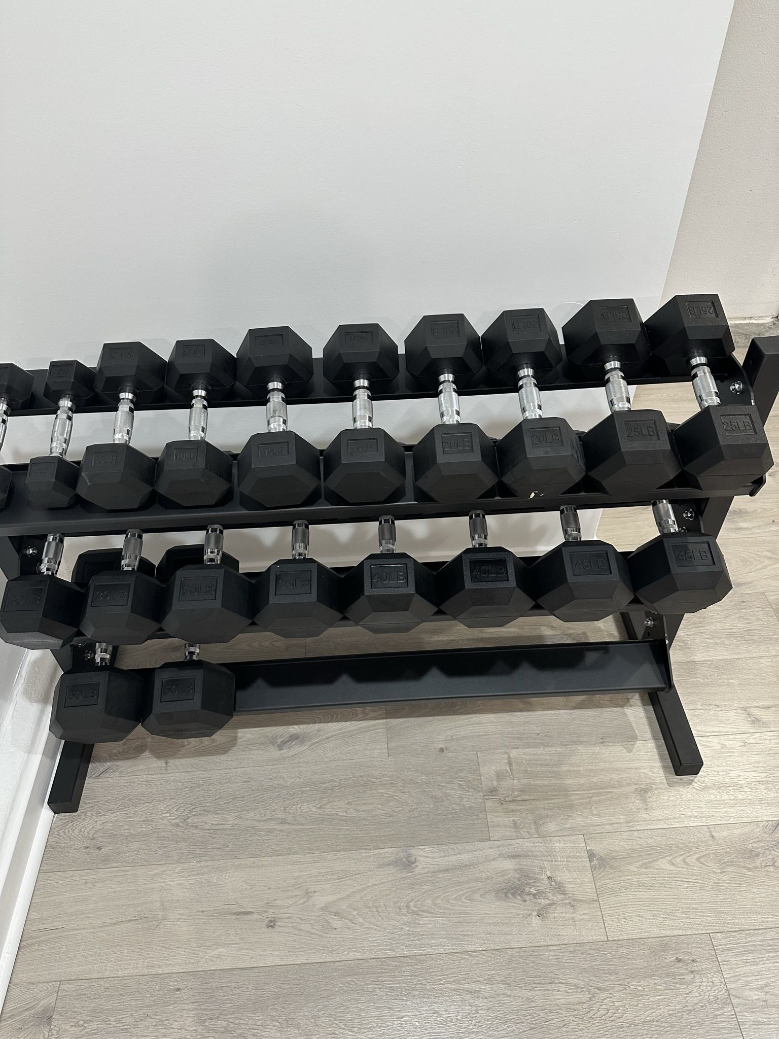 5-50lbs Dumbbells w/Rack