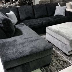 OM• $38 Initial • Brand New// Altari Both Slate 2 Piece Couch// Sectional 
