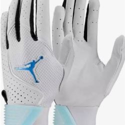 Brand New Nike Jordan Fly Elite Baseball Batting Gloves White University Blue Men Size Large