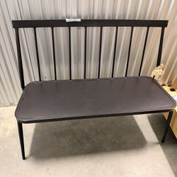 Windsor Metal Stack Patio Bench -  Black