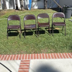 4 Metal Party Foldable Chairs 