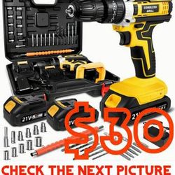 (NEW) Impact Drill 398in-lbs 21V 2Ah x2