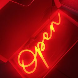 Open Custom Neon Sign In Red New In Box 