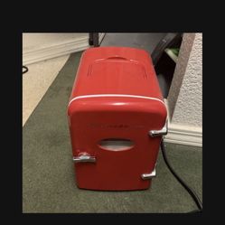 Retro Mini Fridge In Box And Has Wall Plug And Car Plug