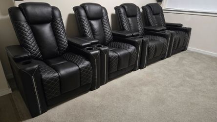 Luxury Power Led Recliner Or Home Theater with Cup Holders
