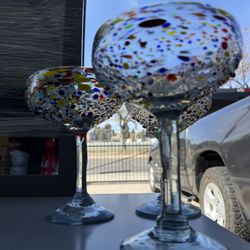Hand-blown Margarita Glasses