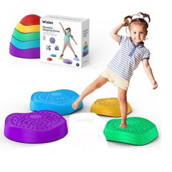 3 Pieces Stepping Stones for Kids Toddlers Sensory Balance Toys Obstacle Course Equipment for Indoor