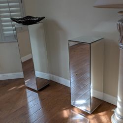 Two Glass Pedestals