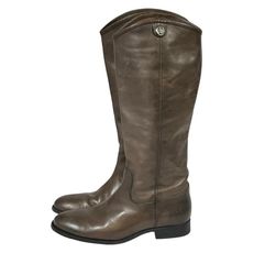 Frye Melissa Button Tall Pull On Riding Boots 8.5B Brown Leather 4015E17
