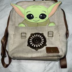 Disney Loungefly Star Wars Grogu Mini Canvas Backpack