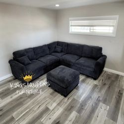 New Black Sectional 