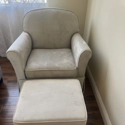 Swivel Rocker Glider Chair with rocking stool - Light Grey