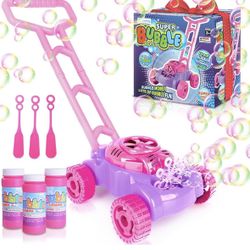 ArtCreativity Bubble Lawn Mower for Toddlers 1-3, Kids Bubble Machine for 1-Year-Old Girl Gifts, Summer Outdoor Push Gardening Toys for Kids Age 123+ 