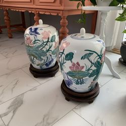 Chinese Vase AND Rosewood stand