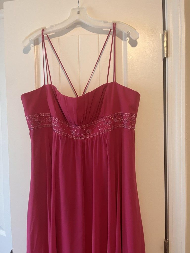 Full Length Formal Dress - Dark Pink - Size 16