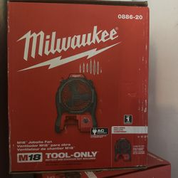 New Milwaukee M18 18-Volt Lithium-Ion Cordless Jobsite Fan ONLY (0886-20)