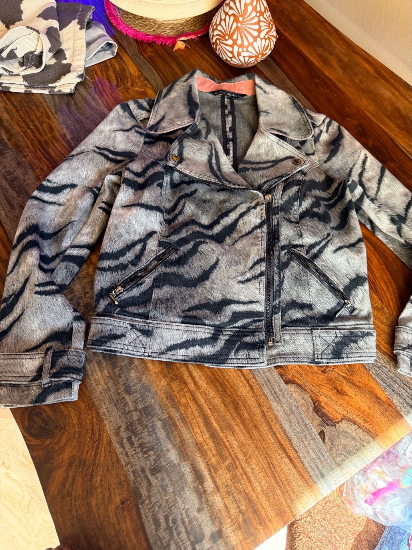 Denim zebra jacket