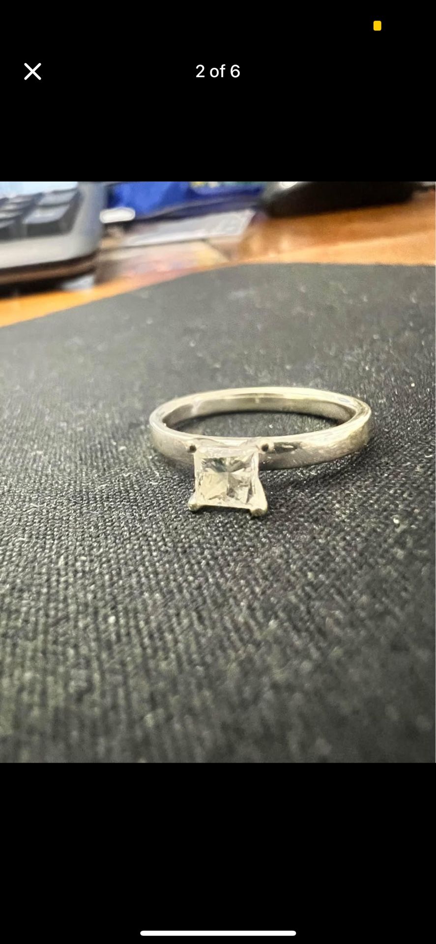 0.55 CT VVS1 Princess-Cut Diamond Ring in 14K White Gold – GSI Certified