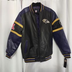 OFFICIALLY LICENSED RAVENS GENUINE LEATHER HEAVY WEIGHT JACKET (BRAND NEW)