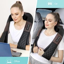 Neck Massager with Heat, Shiatsu Back Neck and Shoulder Massager, Deep Tissue 4D Kneading Massage Relax Muscle Pain Relief, Use at Home, Office, Car